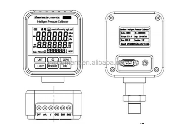 Manomètre de pression numérique portable de poche HS602 de haute précision 0,02%R.D 0,05%F.S.