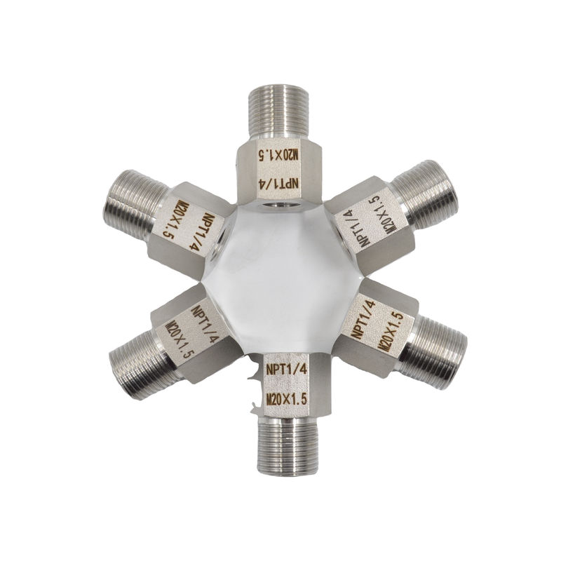 M20*1.5 Comparateur de pression de taille masculine à autre Adaptateur de fil avec support personnalisé